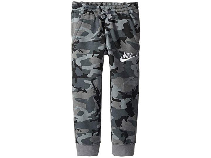Nike Kids Club Fleece All Over Print Pants (little Kids) (black) Boy's Casual Pants