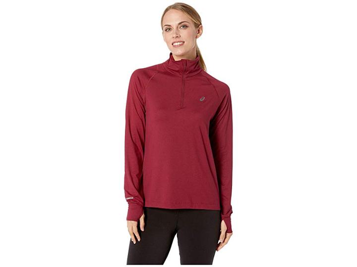 Asics Thermopolis(r) Long Sleeve 1/2 Zip (cordvan Heather) Women's Sweatshirt