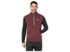 Nike Nsw Club Top Long Sleeve 1/2 Zip Bb Trnd (burgundy Crush/black/diffused Taupe) Men's Clothing
