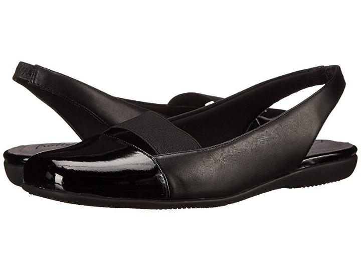 Trotters Sarina (black Burnished Soft Kid) Women's Dress Flat Shoes