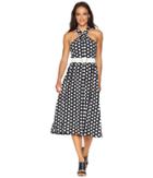 Michael Michael Kors Dot Deluxe Halter Dress (black/white) Women's Dress