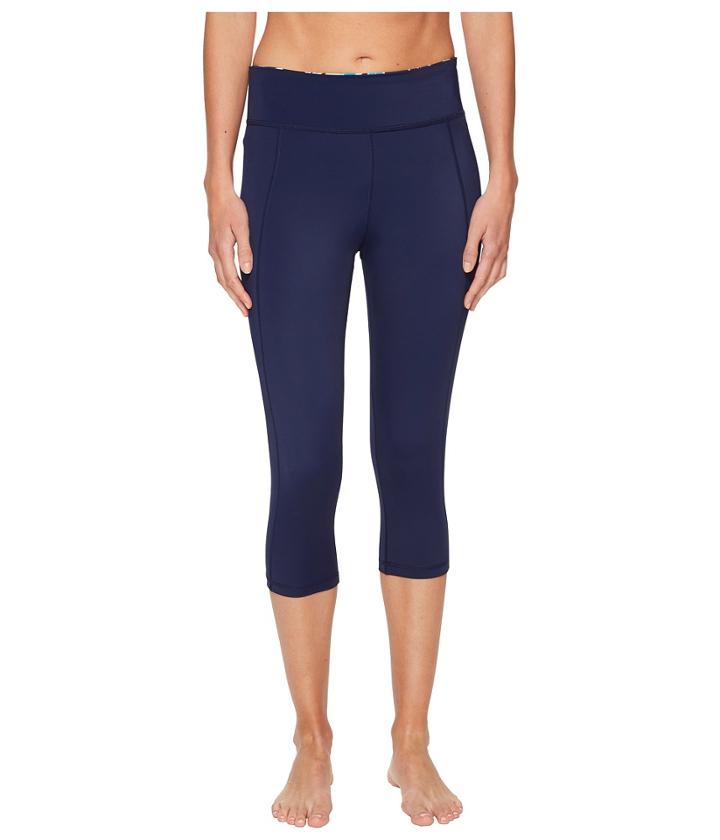 Tommy Bahama Islandactive Graphic Tropics Reversible Capri Legging Cover-up (mare Navy) Women's Swimwear