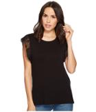 B Collection By Bobeau Alden T-shirt With Mini Pleat (black) Women's T Shirt