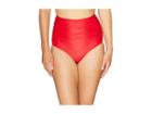 Unique Vintage Ruched Georgiana High-waist Bottom (solid Red) Women's Swimwear
