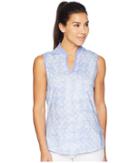 Adidas Golf Printed Sleeveless Polo (chalk Purple) Women's Sleeveless