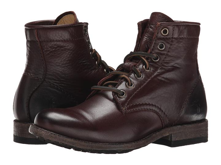 Frye Tyler Lace Up (dark Brown Soft Vintage Leather) Women's Lace-up Boots