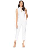 Bebe Keyhole Mock Tapered Leg Jumpsuit (bright White) Women's Jumpsuit & Rompers One Piece
