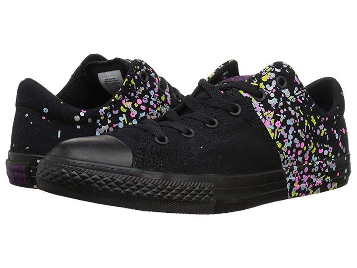Converse Kids Chuck Taylor(r) All Star(r) Madison Ox (little Kid/big Kid) (black/icon Violet/black) Girls Shoes