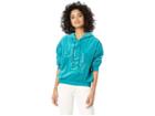 Juicy Couture Juicy Embossed Velour Hooded Pullover (castle Green) Women's Clothing