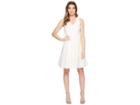 Maggy London Leafy Flower Burnout Fit Flare Dress (white) Women's Dress