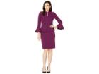 Tahari By Asl Skirt Suit With Collarless Jacket (mulberry) Women's Suits Sets
