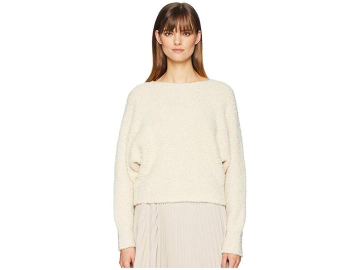 Vince Teddy Cropped Boat Neck (sandalwood Light Tan Brown) Women's Clothing