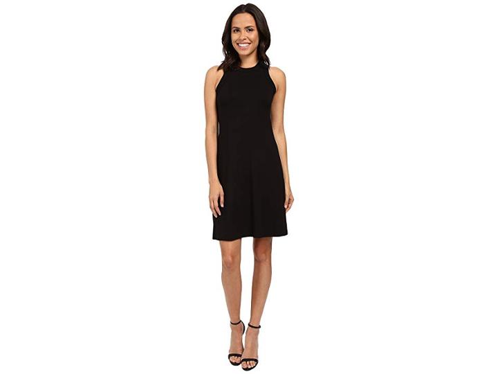 Karen Kane Hi Neck A-line Dress (black) Women's Dress