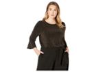 Michael Michael Kors Plus Size Metallic Dot Top (black/gold) Women's Clothing