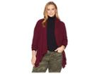 B Collection By Bobeau Plus Size Amie Waterfall Cardigan (tibetan Red) Women's Sweater