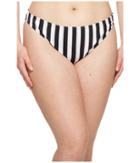 Unique Vintage Plus Size Jacinda High Leg Bottoms (black/white Stripe) Women's Swimwear