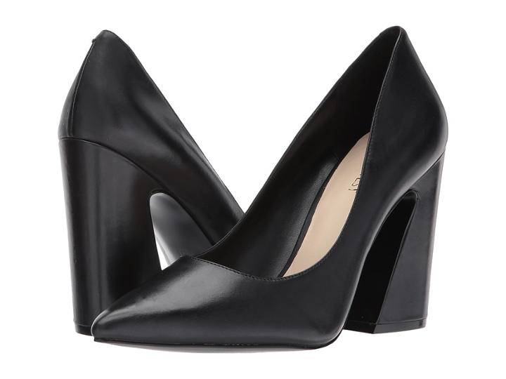 Nine West Henra Block Heel Sandal (black Two-tone Calf) High Heels