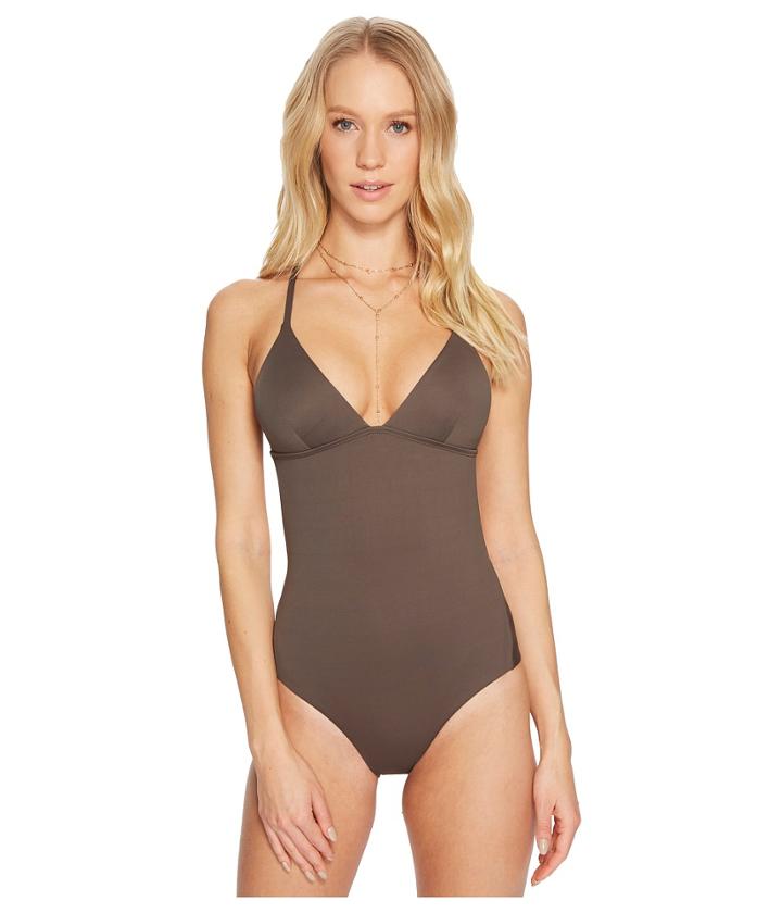 Vitamin A Swimwear Naomi Bodysuit Full Coverage (wildwood Ecolux) Women's Swimsuits One Piece