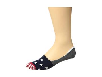 Happy Socks Star Stripe Liner Socks (navy/white) Men's No Show Socks Shoes