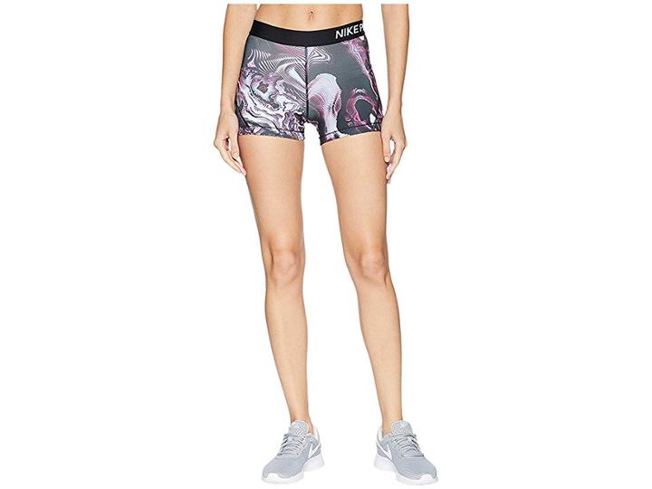 Nike Pro Coral Print Shorts 3 (wild Cherry/white) Women's Shorts