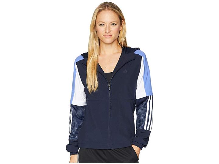 Adidas Sport Id Wind Jacket (legend Ink/real Lilac/white) Women's Coat
