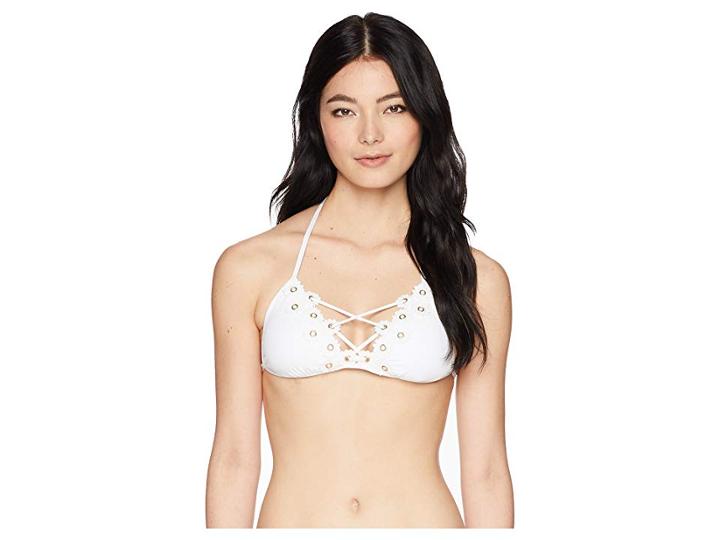 Isabella Rose Set Sail Lace Front Halter (white) Women's Swimwear