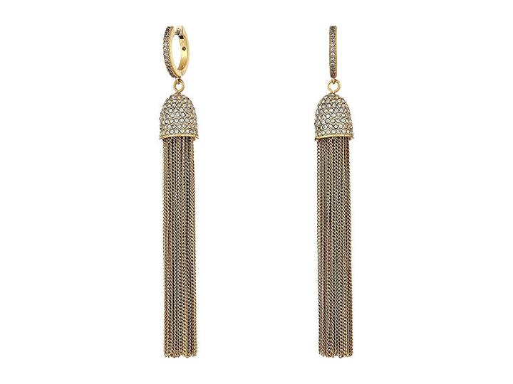 Kate Spade New York Glimmer Shimmer Huggie Earrings (clear/gold) Earring