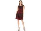 Gabby Skye Seam Down Fit And Flare (red/black) Women's Dress