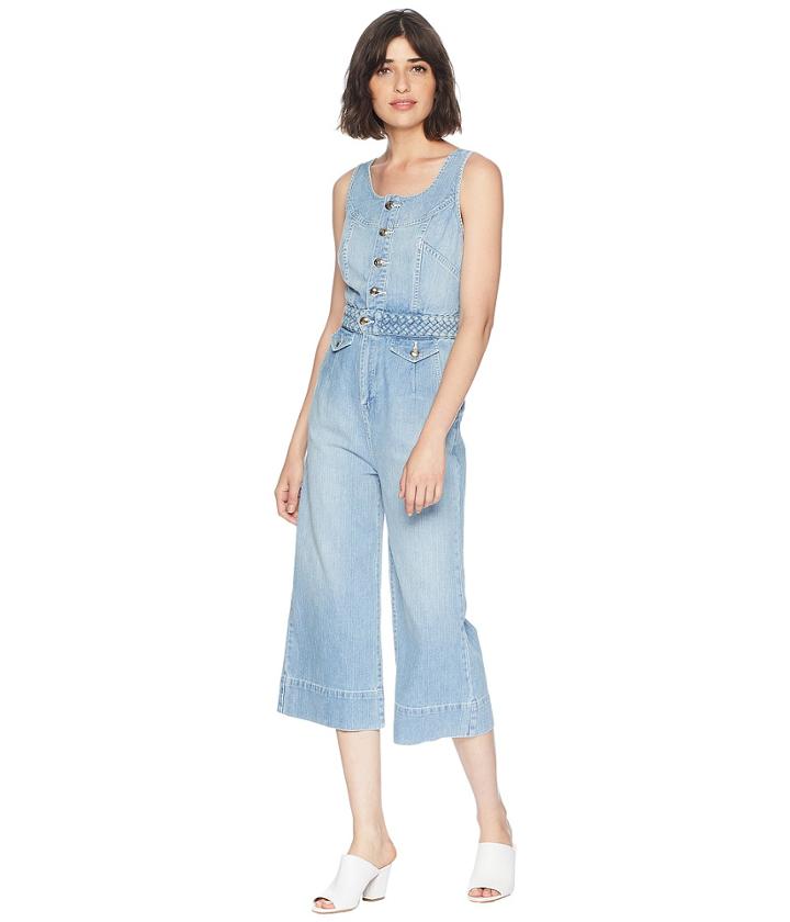Juicy Couture Denim Braided Culotte Jumpsuit (driftwood Wash) Women's Jumpsuit & Rompers One Piece