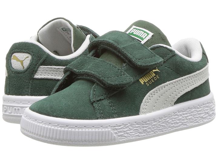 Puma Kids Suede Classic V (toddler) (pineneedle/puma White) Boys Shoes