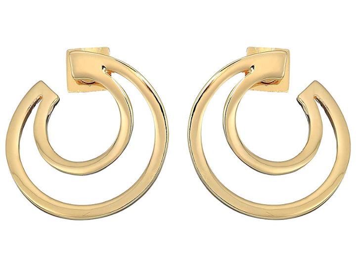 Vince Camuto Polished Curved Hoop Earrings (gold) Earring