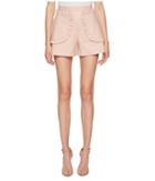 Red Valentino Stretch Cotton Shorts With Ruffle Pockets And Boules (desert Rose) Women's Shorts