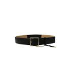 Michael Michael Kors 44mm Smooth Key And Lock Belt W/ Stretch Back (black) Women's Belts