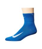 Nike Elite Run Lightweight 2.0 Quarter (blue Jay/hydrogen Blue) Quarter Length Socks Shoes