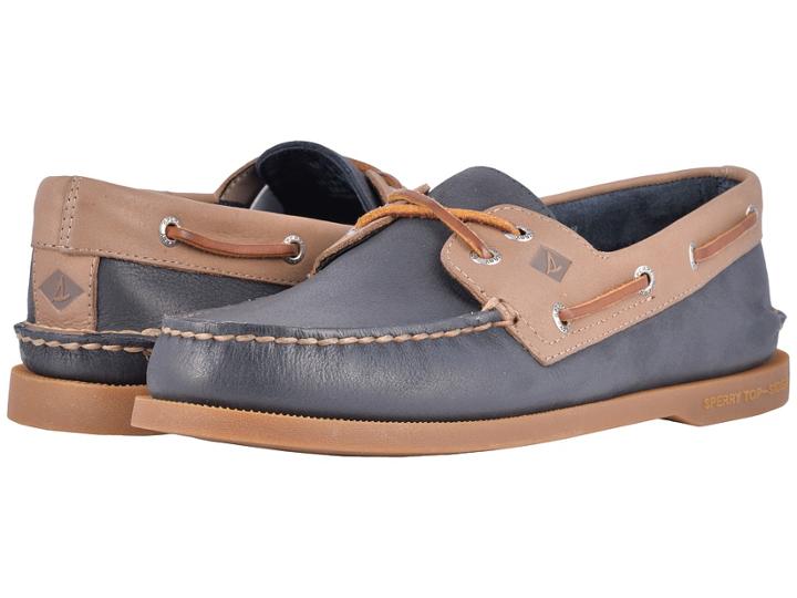 Sperry A/o 2-eye Cross Lace (navy/stone) Men's Lace Up Casual Shoes