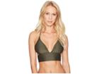 Michael Michael Kors Graphic Rib Halter Bikini Top (ivy) Women's Swimwear