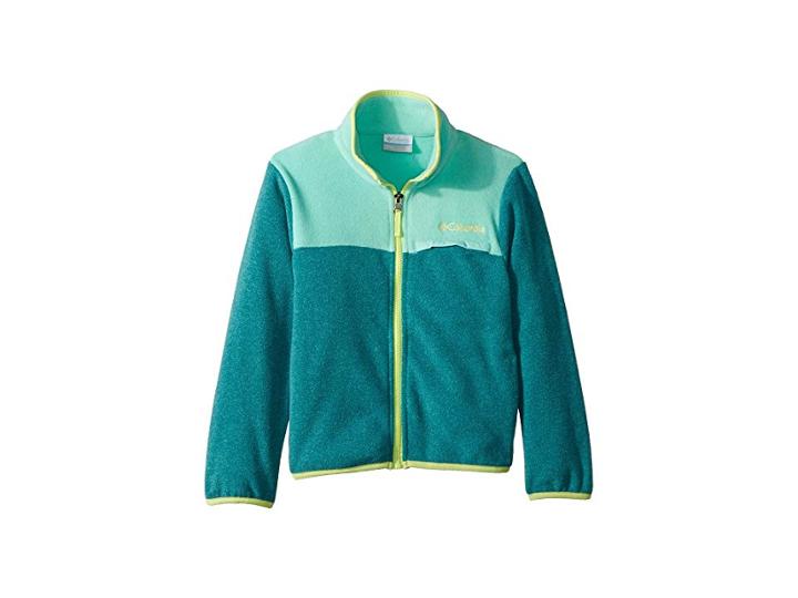 Columbia Kids Mountain Cresttm Fleece Full Zip (little Kids/big Kids) (emerald Heather/pixie Heather/tippet) Girl's Fleece