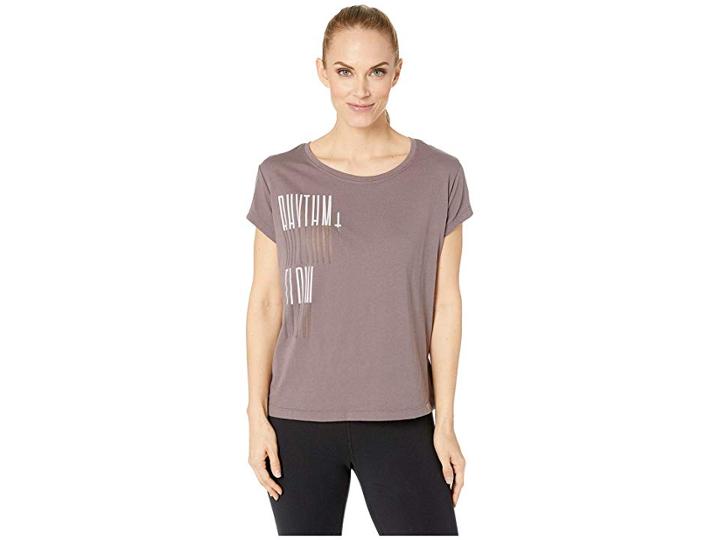Reebok Gs Rhythm + Flow Easy Tee (almost Grey) Women's Clothing