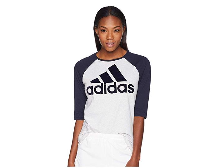 Adidas Sport Id Baseball T-shirt (solid Grey/legend Ink) Women's T Shirt