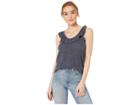 Chaser Vintage Tri-blend Ruffle Cross-back Double Scoop Tank (avalon) Women's Clothing