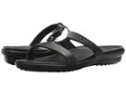 Crocs Sanrah Hammered Metallic Sandal (black/black) Women's  Shoes
