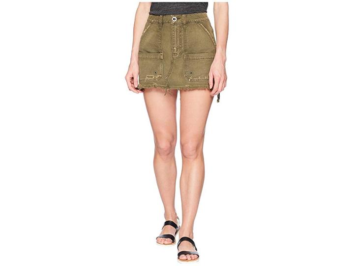 Free People Canvas Relaxed Mini Skirt (moss) Women's Skirt