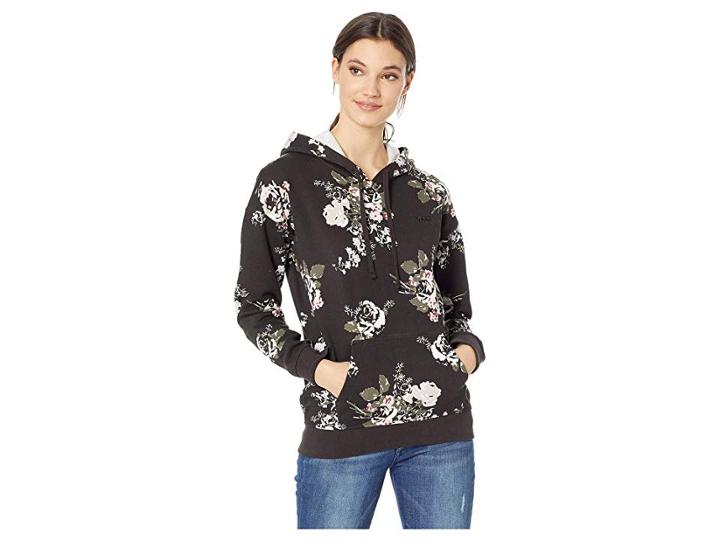 Vans Hush Hoodie (chambray Floral) Women's Fleece