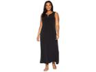 Calvin Klein Plus Plus Size Sleeveless Maxi W/ Circle Hardware (black) Women's Dress