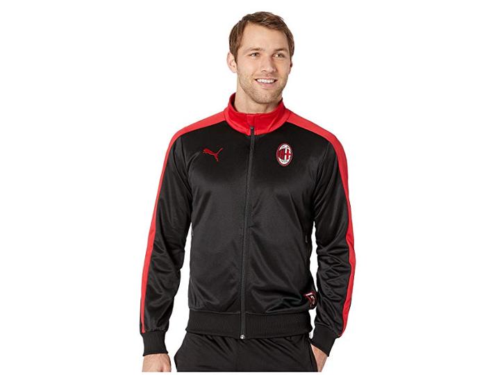 Puma Ac Milan T7 Track Jacket (puma Black/tango Red) Men's Coat