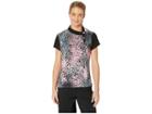 Jamie Sadock Crunchy Leopard Print Short Sleeve Top (sage/luminosity Pink) Women's Clothing