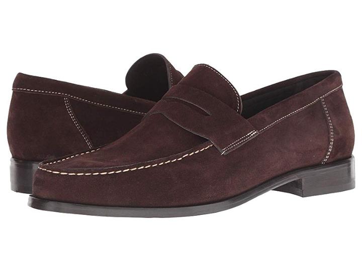 Bruno Magli Pecan (dark Brown Suede) Men's Dress Flat Shoes