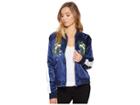 Romeo & Juliet Couture Floral Bomber Jacket (navy) Women's Coat