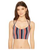 Tommy Hilfiger True To Red, White Blue V-neck Crop Bikini Top (core Navy) Women's Swimwear