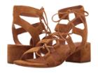 Frye Chrissy Side Ghillie (cognac Soft Oiled Suede) Women's Dress Sandals